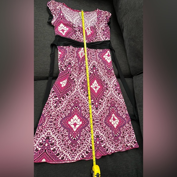 DE.CØDED | Small Pink Lined Boho Banded Dress with cap sleeves - Picture 5 of 7